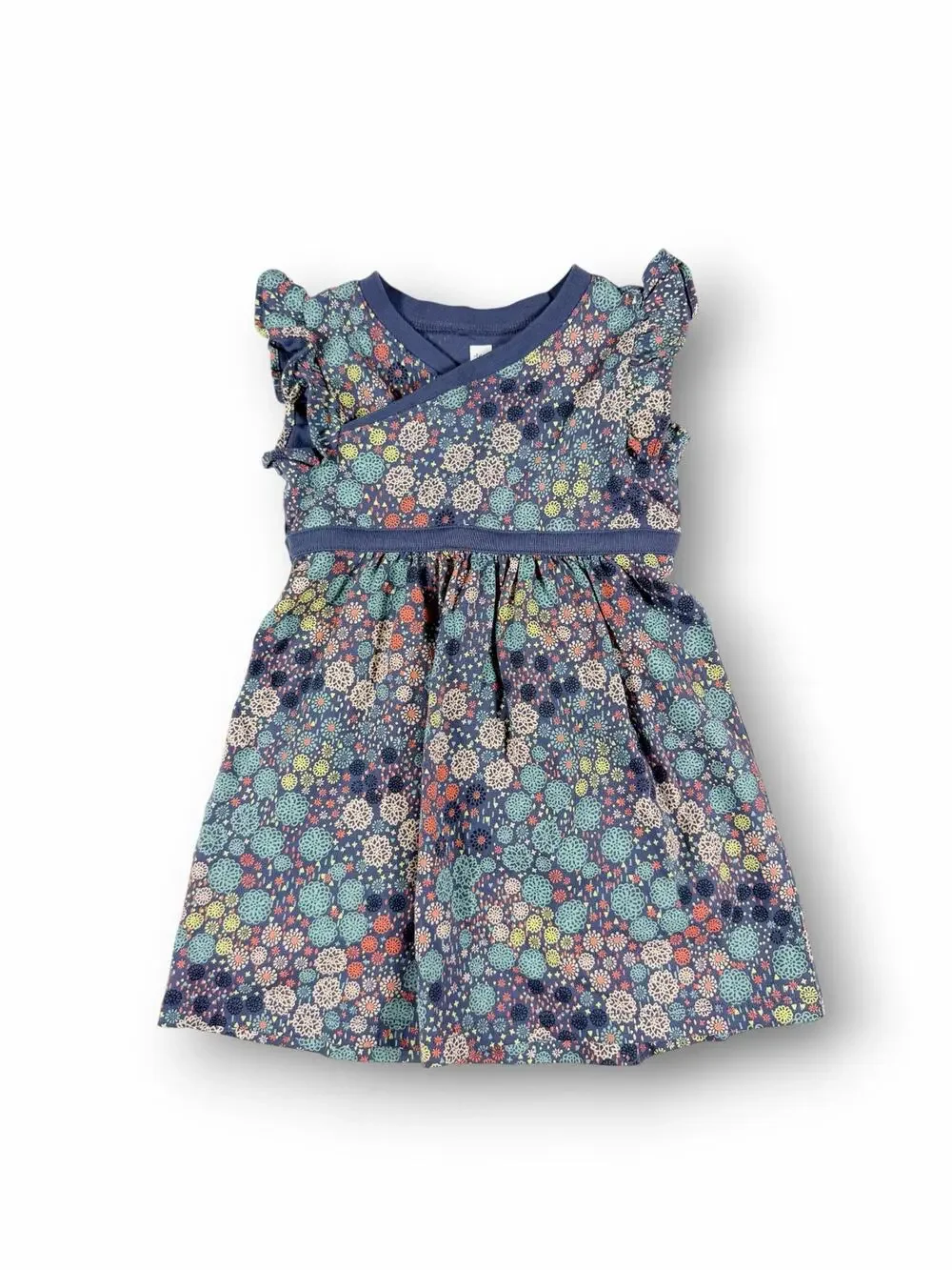 Tea Collection Floral Wrap Dress with Ruffle Sleeves Size 18–24 Months